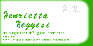 henrietta negyesi business card